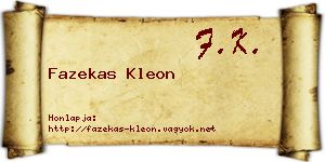 Fazekas Kleon névjegykártya
